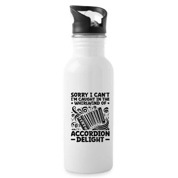 Sorry I Can't I'm Caught In The Whirlwind Of Accor - Water bottle with straw - white - Right