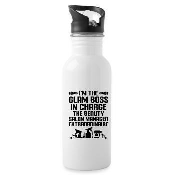 SPA Manager Job Wellness Funny SPA Management Sayi - Water bottle with straw - white - Right