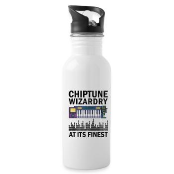 Chiptune Music Lover Groove to the Bleeps and Bloo - Water bottle with straw - white - Right