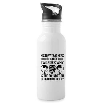 History Teacher Funny Historical Teachers Sayings - Water bottle with straw - white - Right