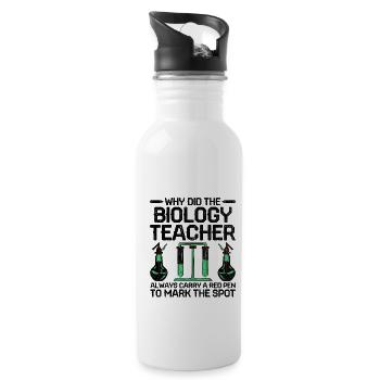 Science Teacher School Teacher Biology Chemistry P - Water bottle with straw - white - Right