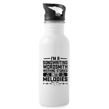 Musician Songwriter Singer Musician Music Music Pr - Water bottle with straw - white - Right