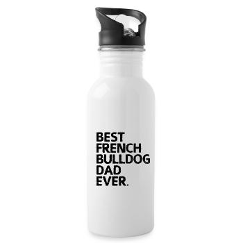 Best French Bulldog Dad Ever Frenchie Dog Lover - Water bottle with straw - white - Right
