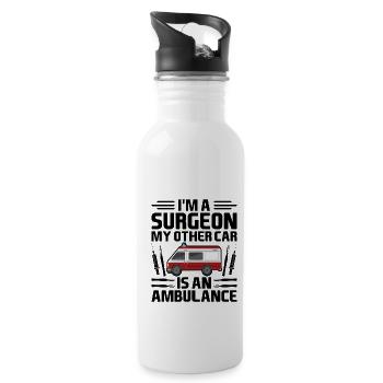 I'm A Surgeon My Other Car Is An Ambulance Surgica - Water bottle with straw - white - Right