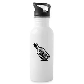 Ship in a bottle Sailing ship with sails - Water bottle with straw - white - Right