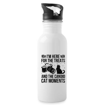 Cat Photographers Cat Lovers Photograpy Cats Photo - Water bottle with straw - white - Right