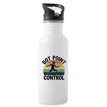 Got Point Control Zaun Fechten Schwert Fechter - Trinkflasche mit integriertem Trinkhalm - Weiß - Rechts