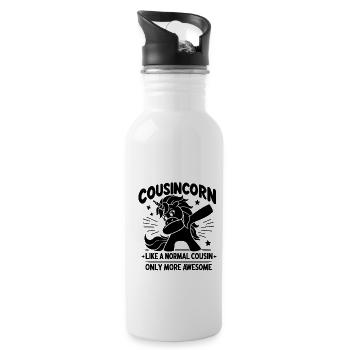 Cousincorn Like A Normal Cousin Only More Awesome - Water bottle with straw - white - Right
