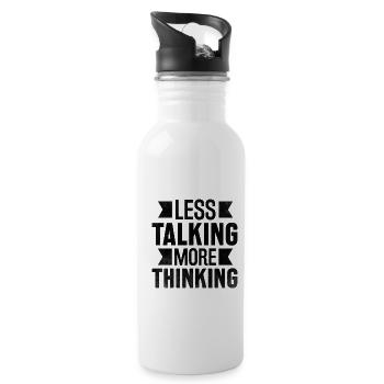 Less Talking More Thinking Sayings For Introverts - Water bottle with straw - white - Right