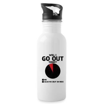Will I Go Out Today Sayings For Introverts - Water bottle with straw - white - Right