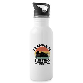 I'd Rather Be Sleeping Today Sayings For - Water bottle with straw - white - Right