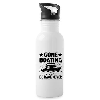 Gone Boating Be Back Never Paddle Boat - Water bottle with straw - white - Right
