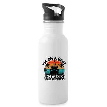 I'm On A Boat And It's Knot Your Business Paddle - Water bottle with straw - white - Right