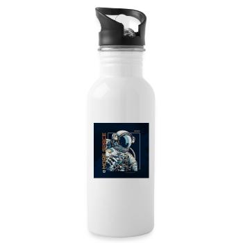 MORE SPACE - Water bottle with straw - white - Right