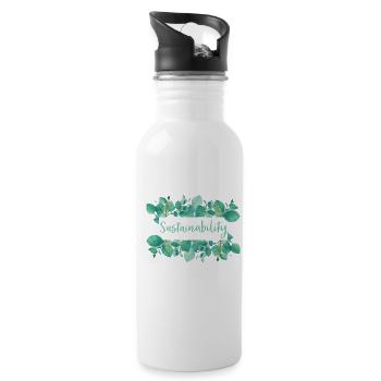 Sustainability - Trinkflasche mit integriertem Trinkhalm - Weiß - Rechts
