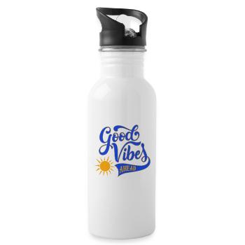Good Vibes - Trinkflasche mit integriertem Trinkhalm - Weiß - Rechts