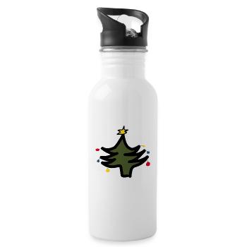 T-shirt de Noël abstrait, motif de Noël - Gourde avec paille intégrée - blanc - Droite