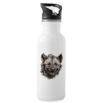 Hyena Hyena Head Wild Africa Wilderness - Water bottle with straw - white - Right