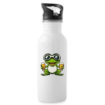 Frosch Apres Ski Bier - Trinkflasche mit integriertem Trinkhalm - Weiß - Rechts