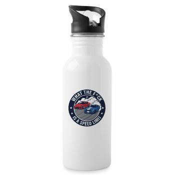Drift Humor Kreisdesign - Trinkflasche mit integriertem Trinkhalm - Weiß - Rechts