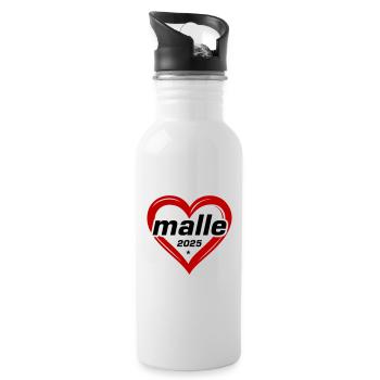 Malle 2025 Herz Liebe - Trinkflasche mit integriertem Trinkhalm - Weiß - Rechts