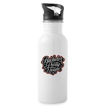 Bachelor Party Team - Water bottle with straw - white - Right
