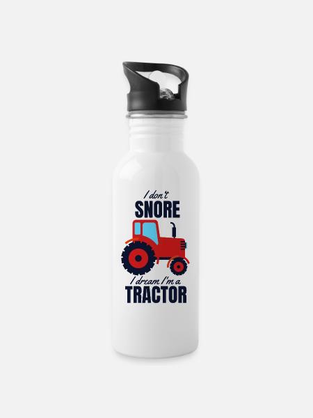tracteur - Gourde avec paille intégrée - blanc