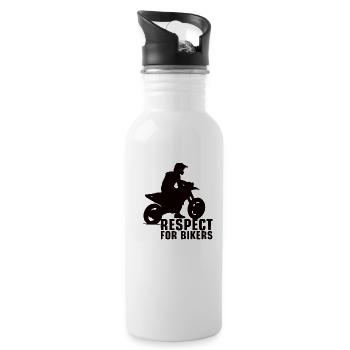 Motocross motocross helmet motocross motorcycle - Water bottle with straw - white - Right