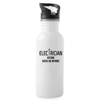 électricien - Gourde avec paille intégrée - blanc - Droite