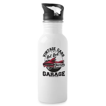 Hotrod Vintage Cars - Gourde avec paille intégrée - blanc - Droite
