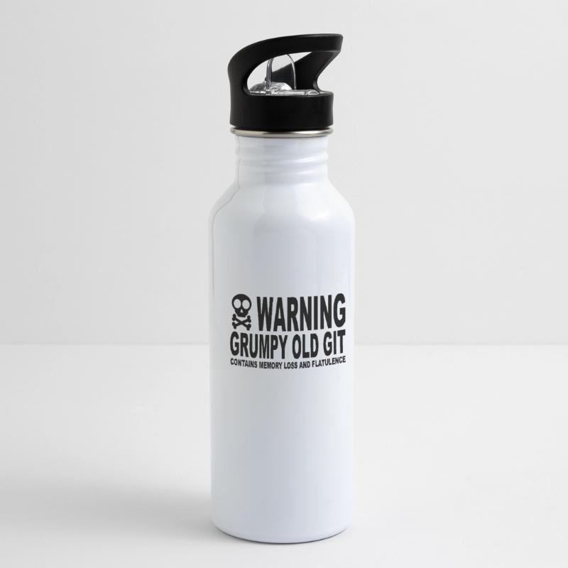 Warning Grumpy Old Git Gourde avec paille intégrée