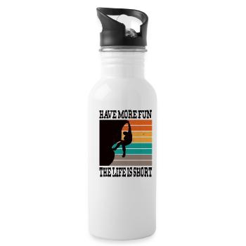 Klettern Klettern Sprüche Kletterer Klettersport - Trinkflasche mit integriertem Trinkhalm - Weiß - Rechts