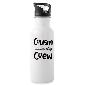 Cousin Crew - Trinkflasche mit integriertem Trinkhalm - Weiß - Rechts