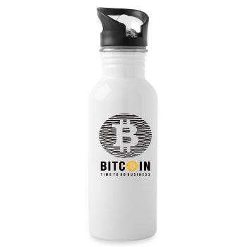 Bitcoin a le temps de faire des affaires - Gourde avec paille intégrée - blanc - Droite