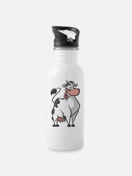 Drôle de vache - Farm Muh Country Life Vache laitière - Gourde avec paille intégrée - blanc