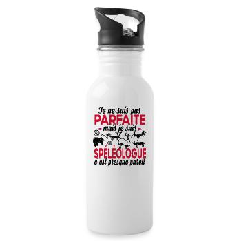 Spéléologue Spéléologie Exploratrice Humour Cadeau - Gourde avec paille intégrée - blanc - Droite