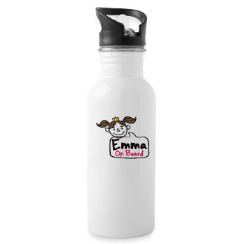 Emma On Board - Trinkflasche mit integriertem Trinkhalm - Weiß - Rechts