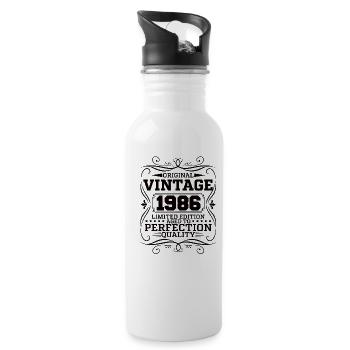 Vintage 1986 Original Limited Edition - Water bottle with straw - white - Right
