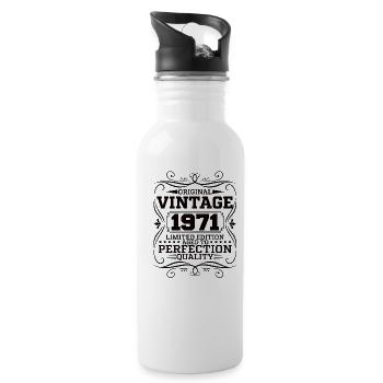Vintage 1971 Original Limited Edition - Trinkflasche mit integriertem Trinkhalm - Weiß - Rechts