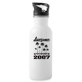 Awesome Since 2007 - Water bottle with straw - white - Right