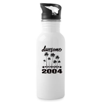 Awesome Since 2004 - Water bottle with straw - white - Right