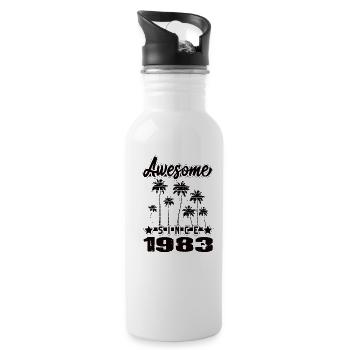 Awesome Since 1983 - Water bottle with straw - white - Right