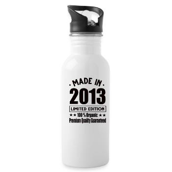 Made in 2013 Vintage Retro Limited Edition - Water bottle with straw - white - Right