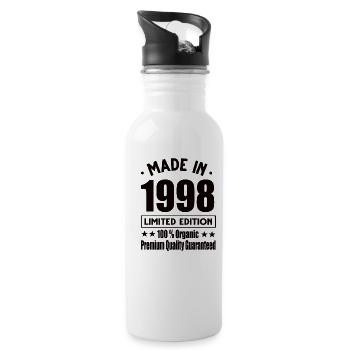 Made in 1998 Vintage Retro Limited Edition - Water bottle with straw - white - Right