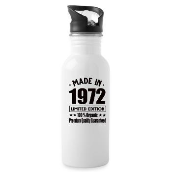 Fabriqué en 1972 Vintage Retro Limited Edition - Gourde avec paille intégrée - blanc - Droite