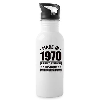 Fabriqué en 1970 Vintage Retro Limited Edition - Gourde avec paille intégrée - blanc - Droite