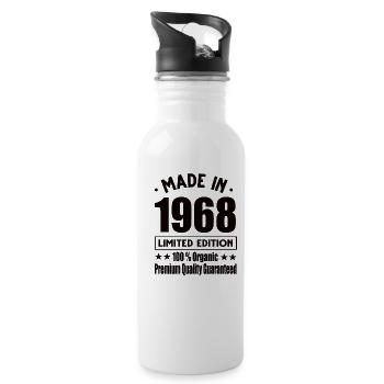 Made in 1968 Vintage Retro Limited Edition - Water bottle with straw - white - Right