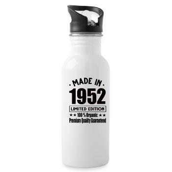 Made in 1952 Vintage Retro Limited Edition - Trinkflasche mit integriertem Trinkhalm - Weiß - Rechts