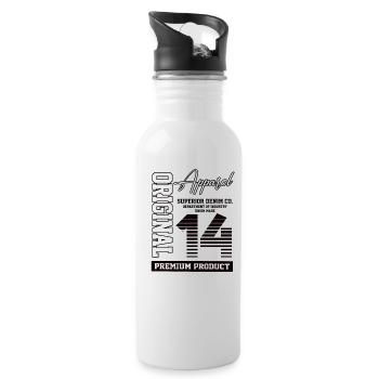 2014 Jahrgang Geburtstag Vintage Geschenk Retro - Trinkflasche mit integriertem Trinkhalm - Weiß - Rechts