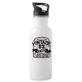 Vintage 52 Years of Being Awesome 52 Birthday - Water bottle with straw - white - Right